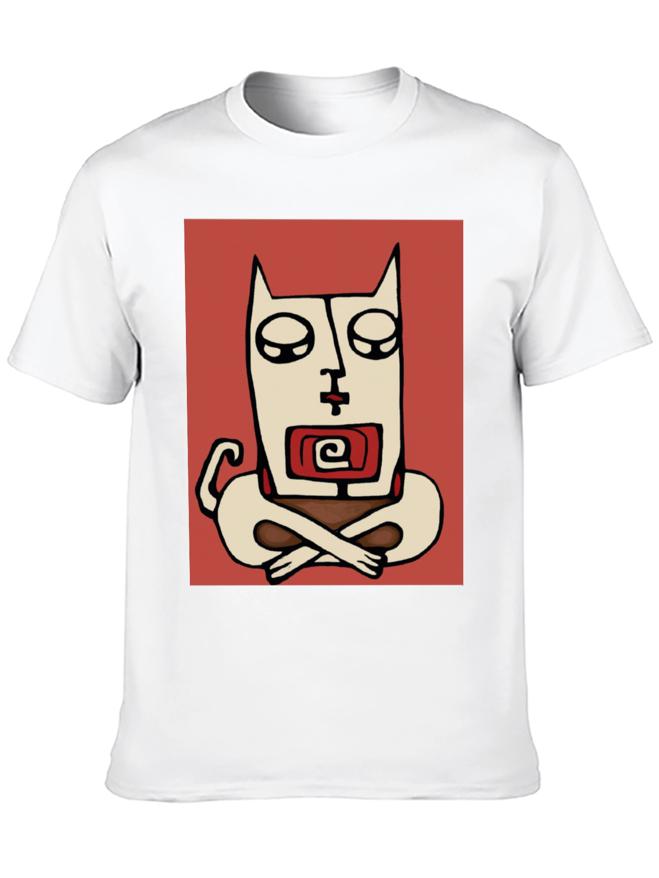 Abstract Meditating Cat Graphic Tee