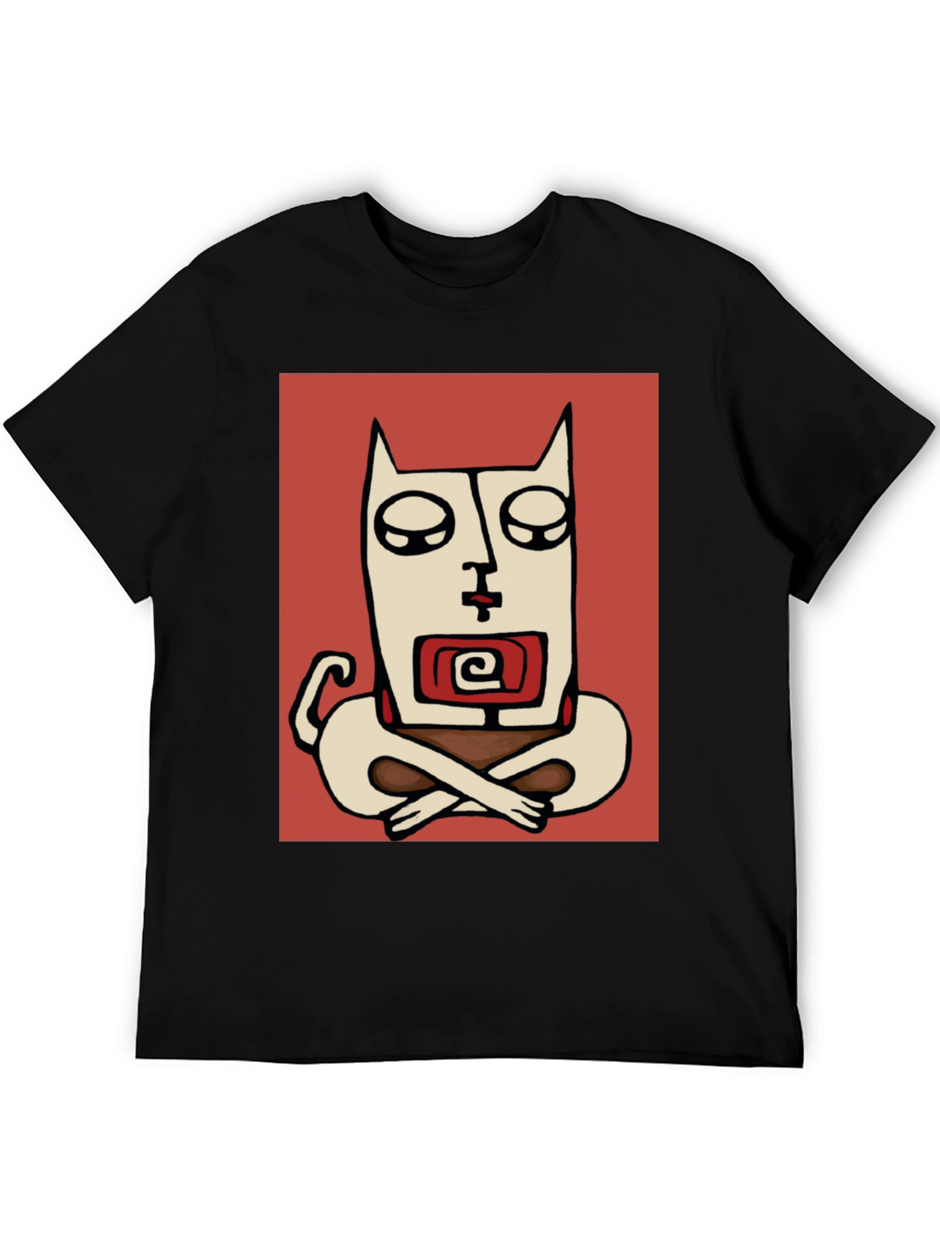 Abstract Meditating Cat Graphic Tee