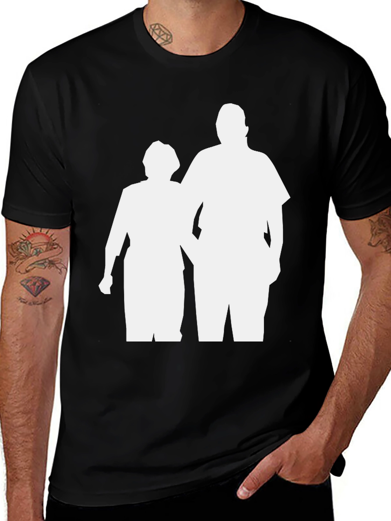 Black T-Shirt with Graphic Print