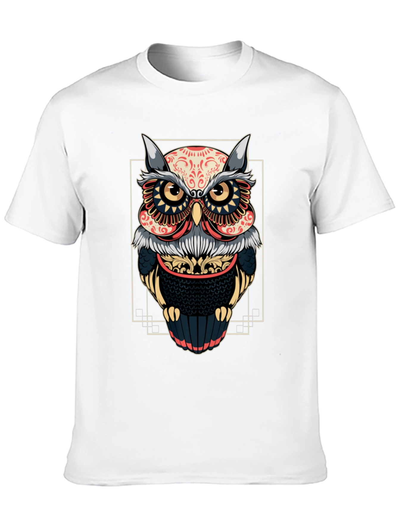 Owl Graphic Black T-Shirt - Stylish Bird Design