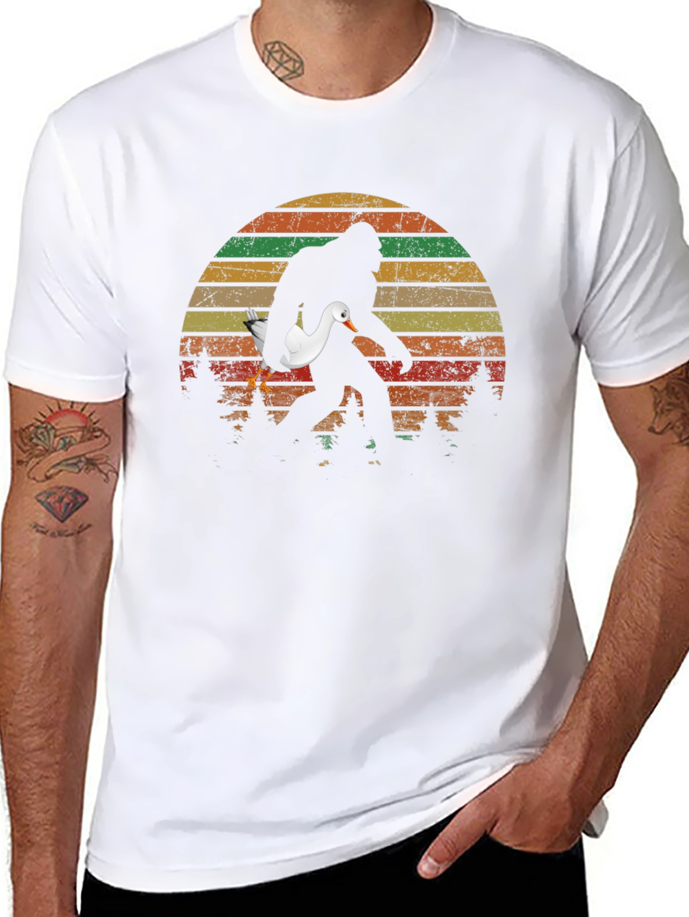Sasquatch Duck Sunset T-Shirt