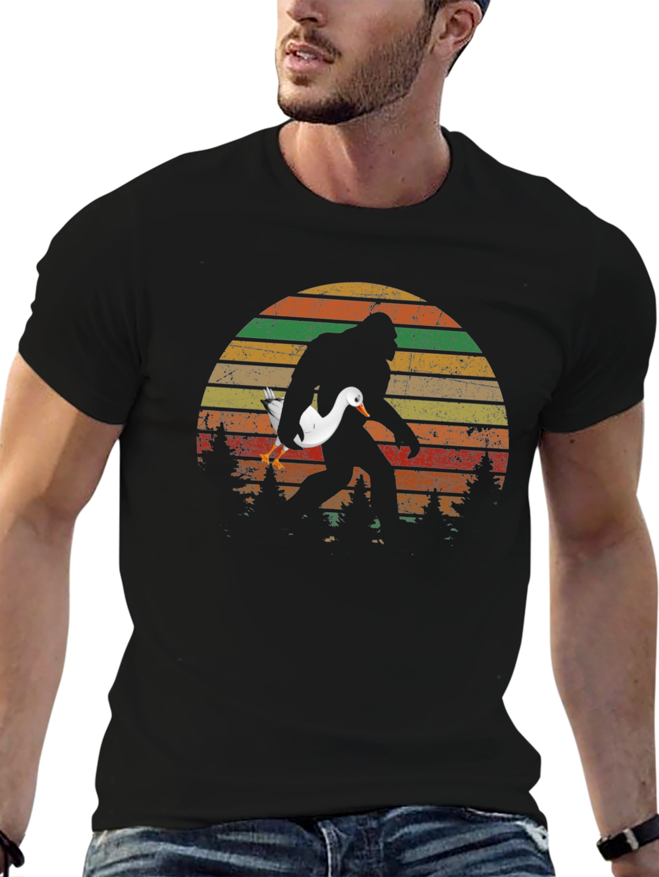 Sasquatch Duck Sunset T-Shirt