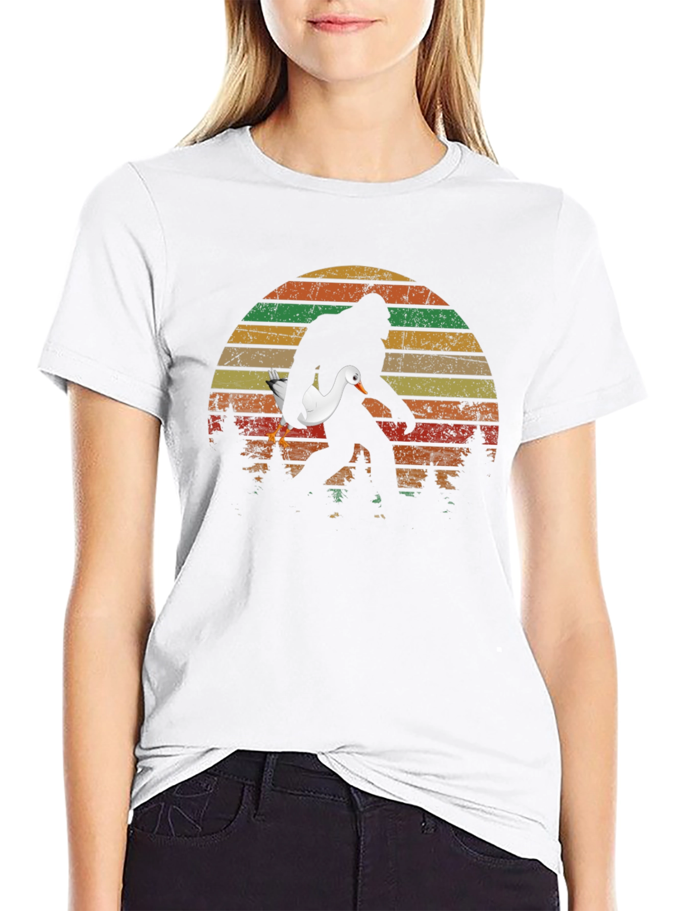 Sasquatch Duck Sunset T-Shirt