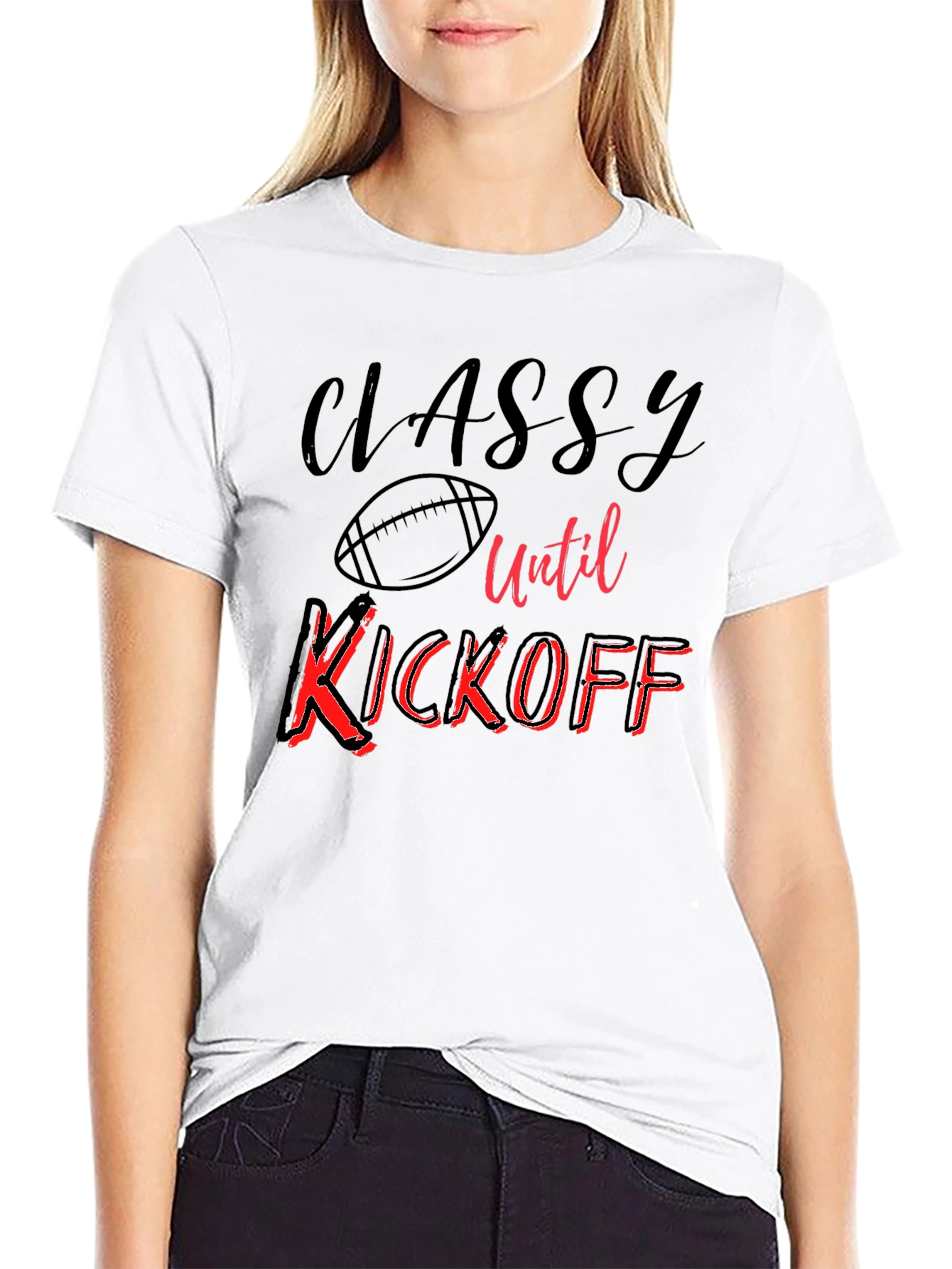 Classy Until Kickoff Black T-Shirt