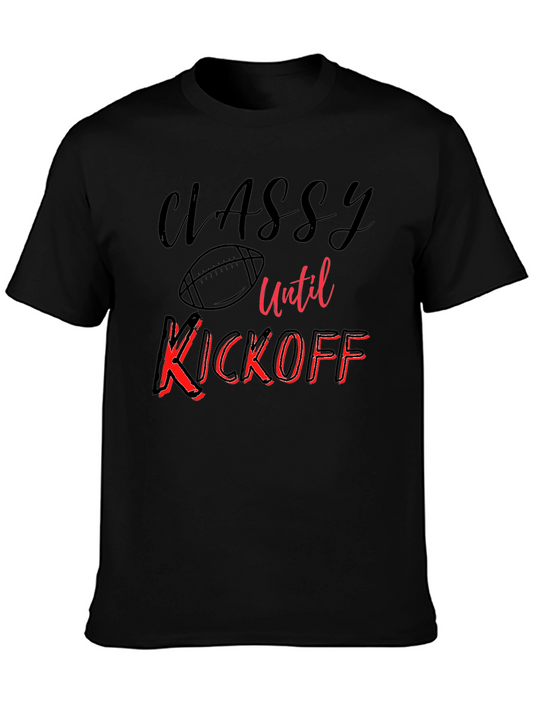 Classy Until Kickoff Black T-Shirt