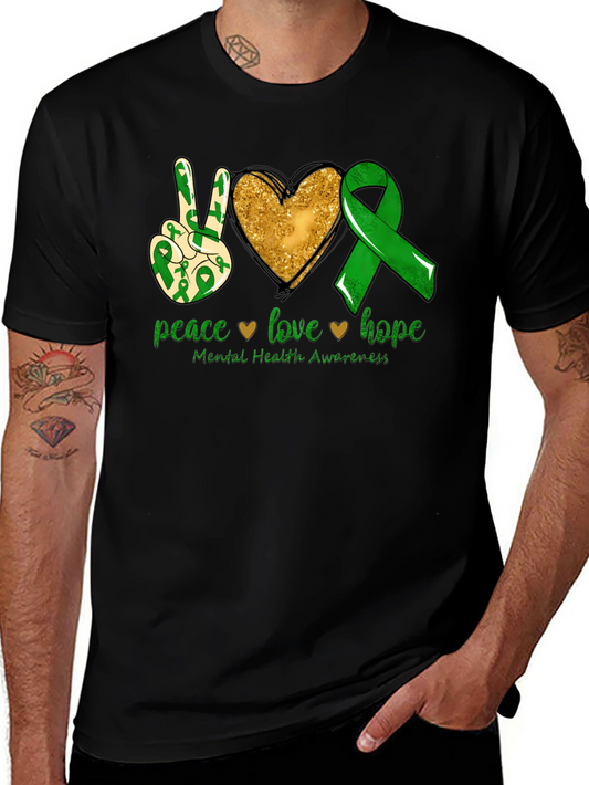 Peace Love Hope Mental Health Awareness T-Shirt