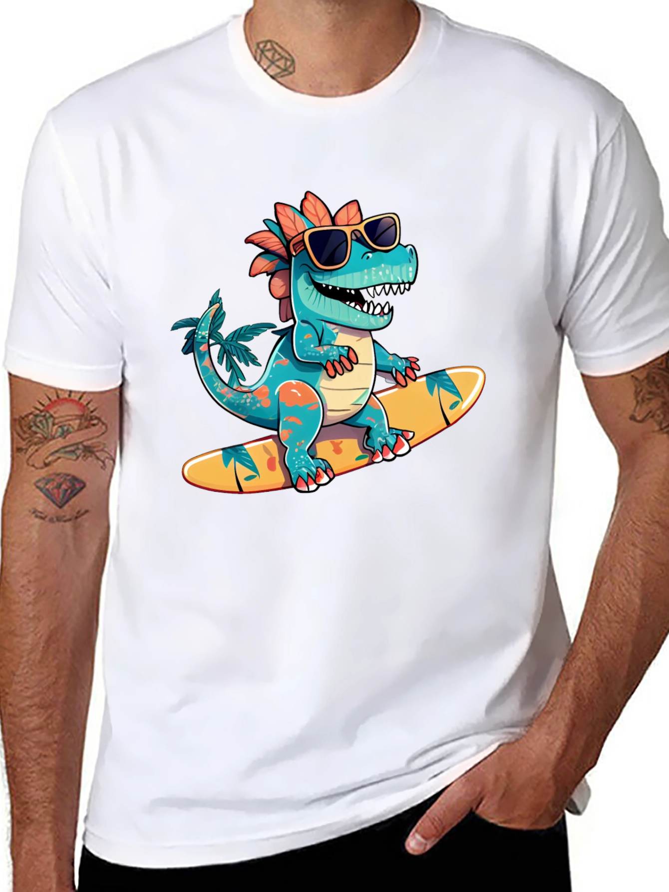 Surfing Dinosaur T-Shirt
