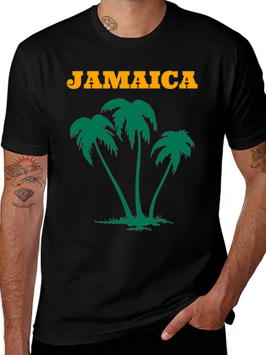 Jamaica Palm Tree Graphic T-Shirt - Island Vibes