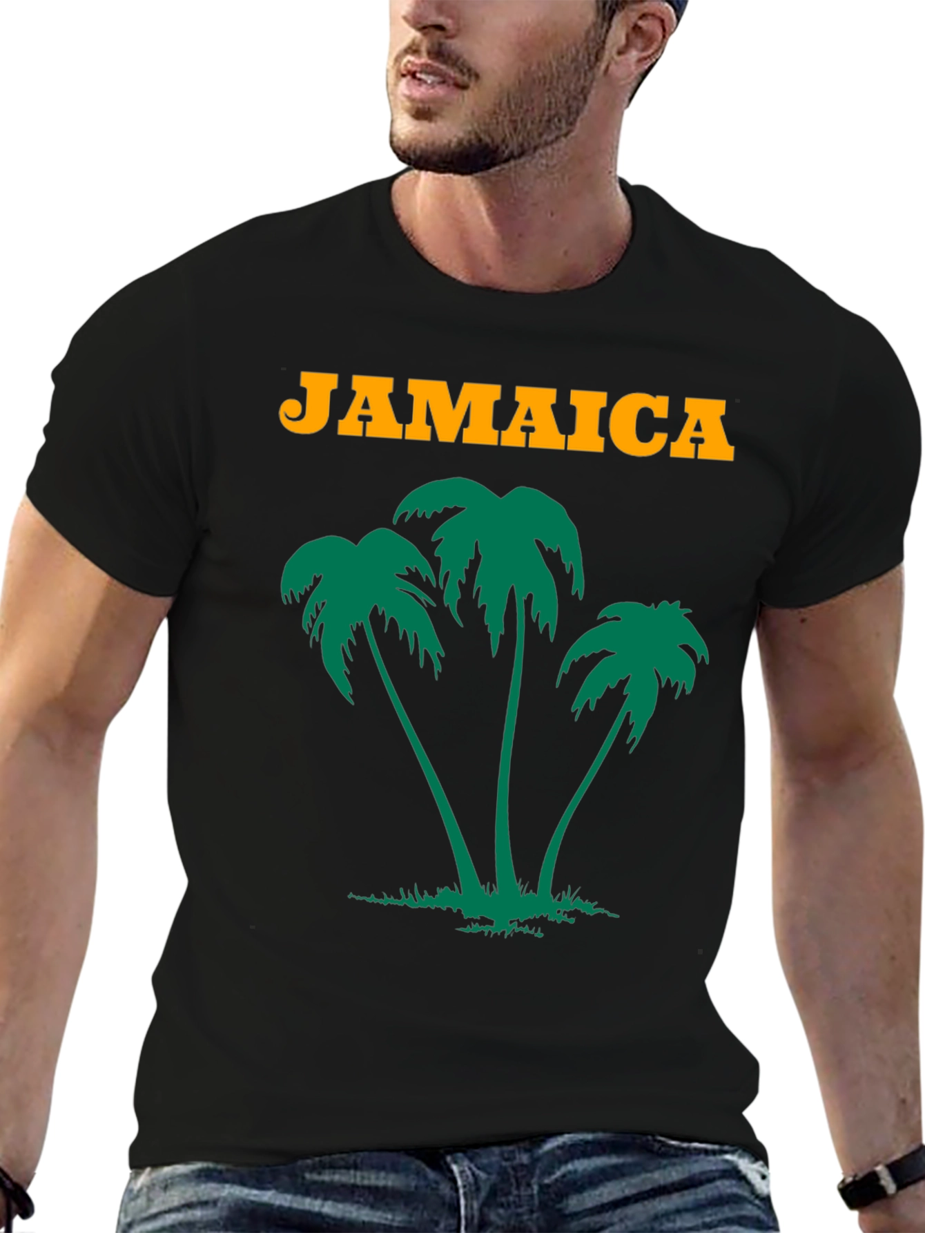 Jamaica Palm Tree Graphic T-Shirt - Island Vibes
