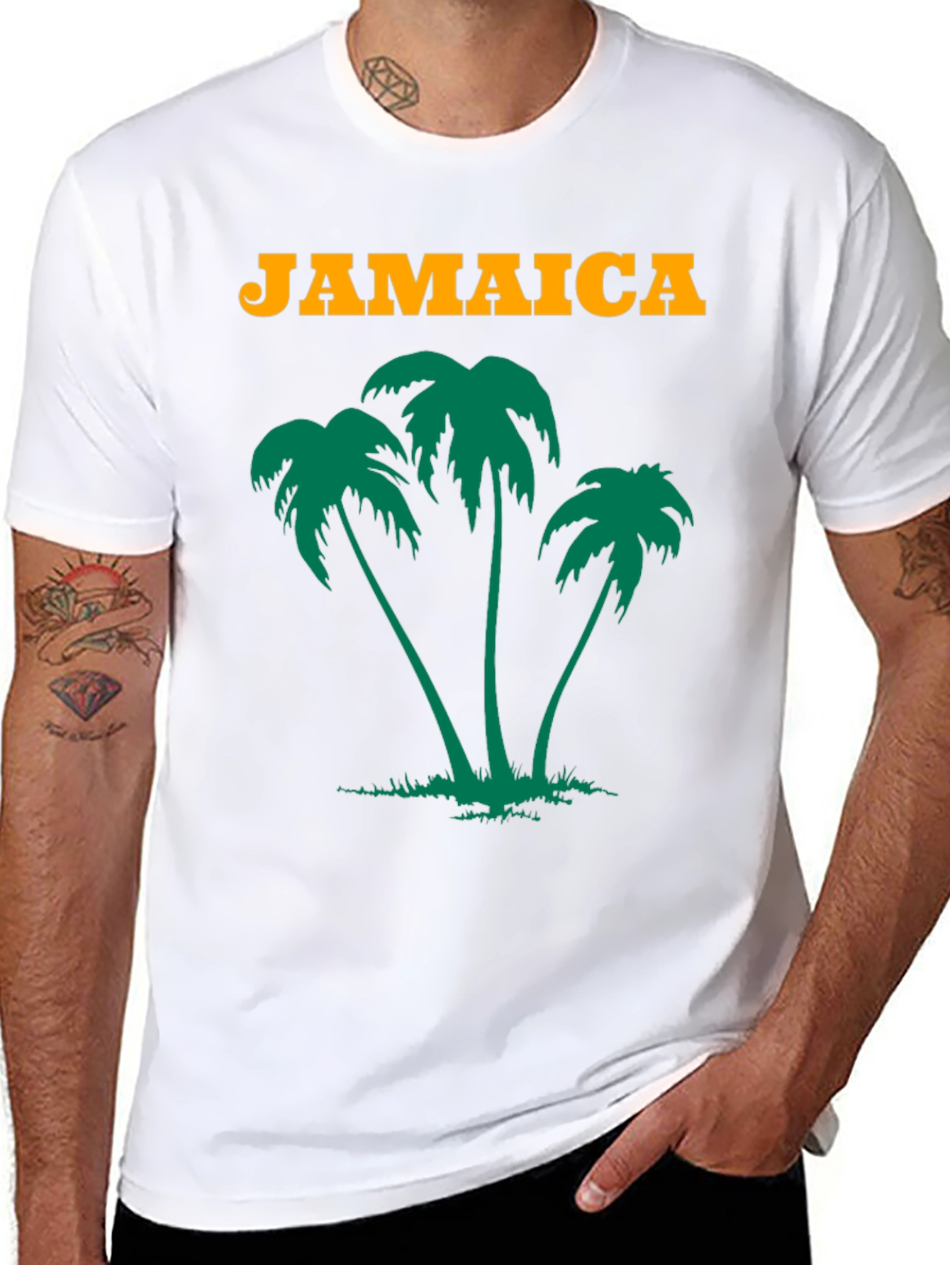 Jamaica Palm Tree Graphic T-Shirt - Island Vibes