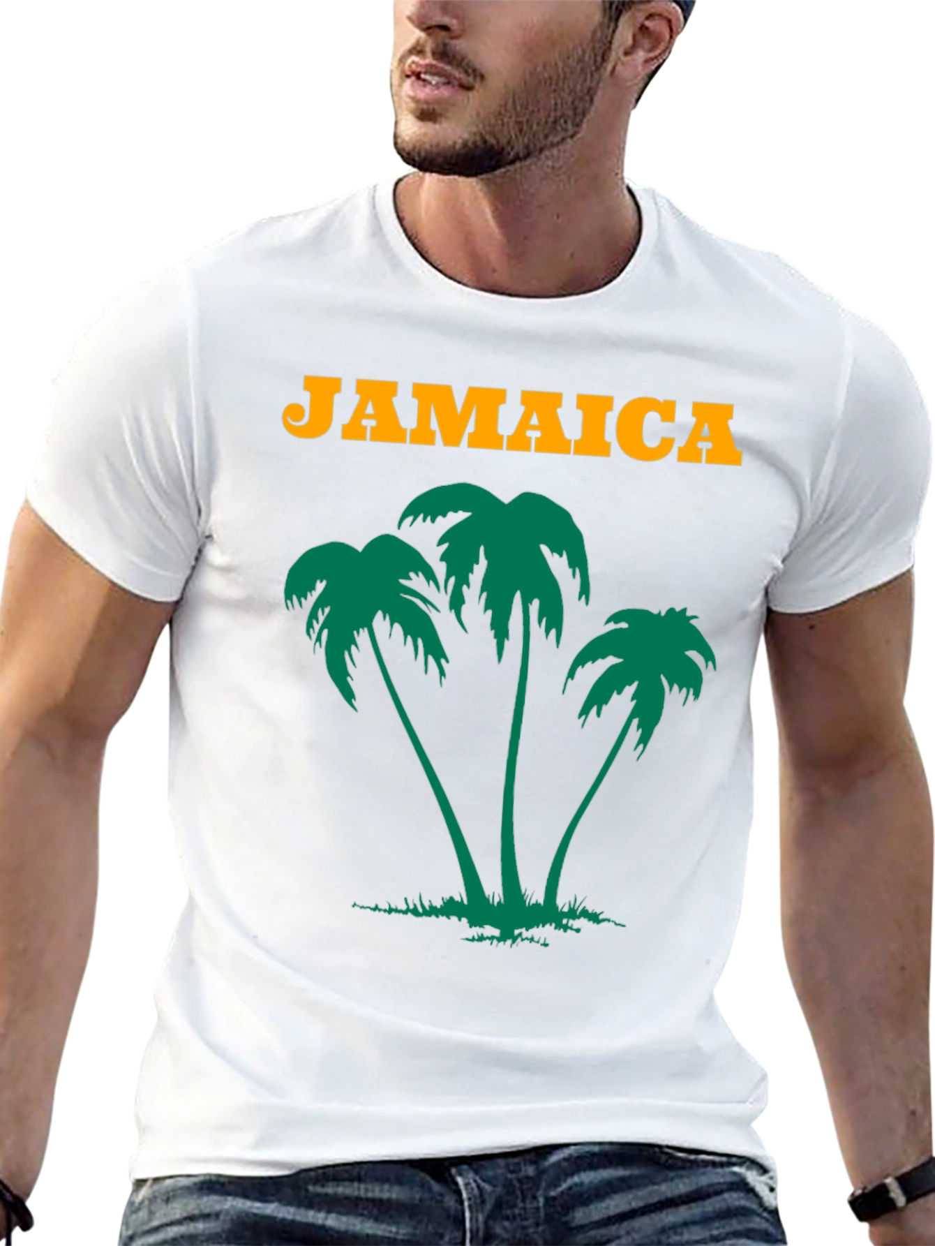 Jamaica Palm Tree Graphic T-Shirt - Island Vibes