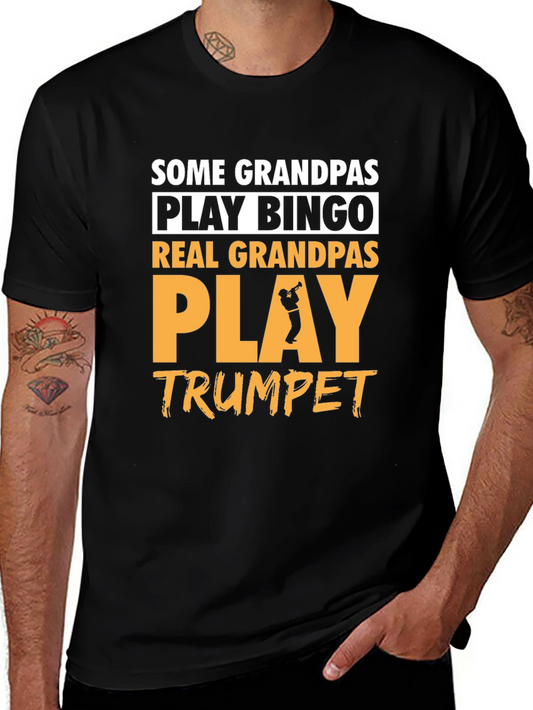 Real Grandpas Play Trumpet Graphic Tee