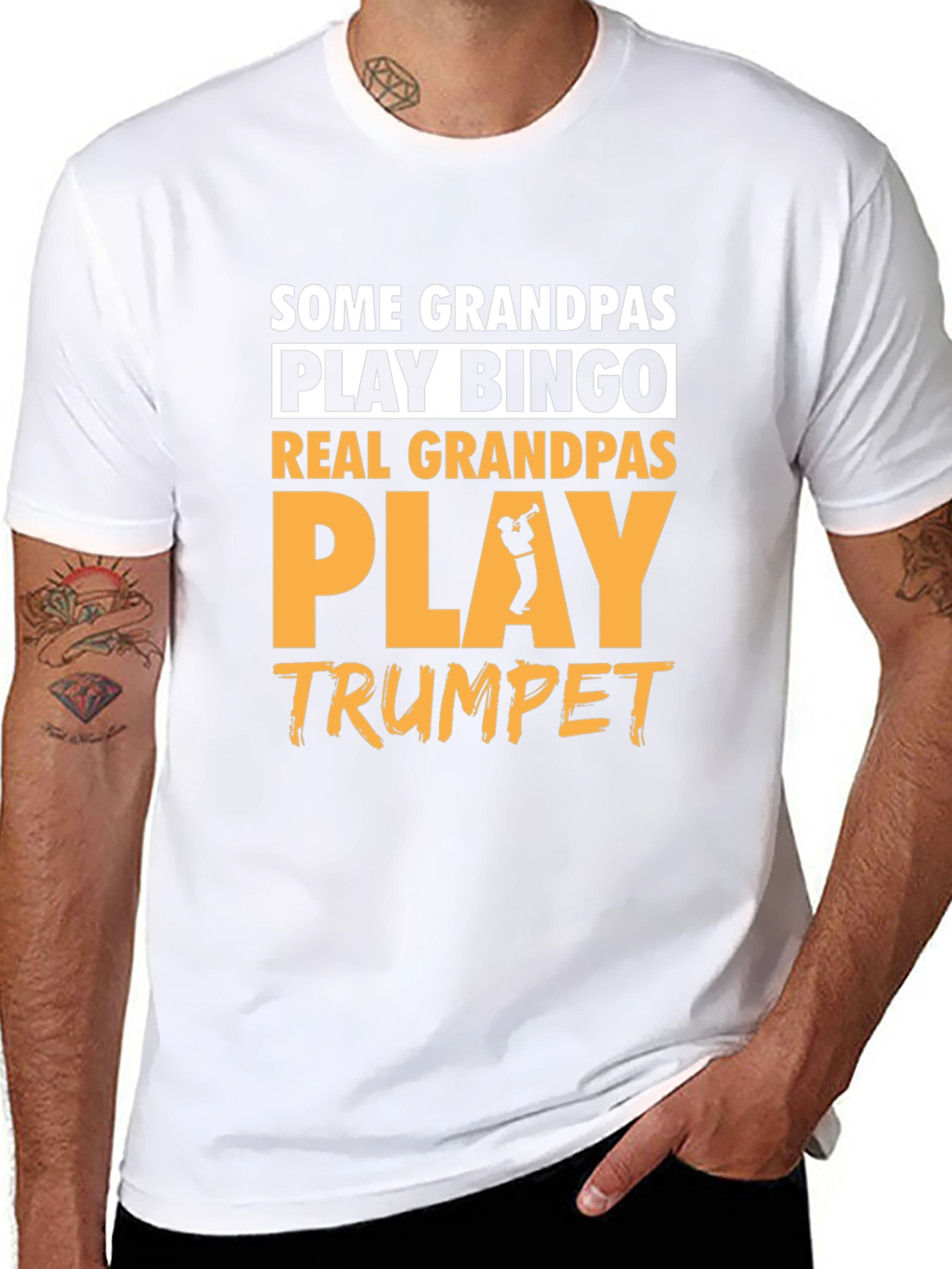 Real Grandpas Play Trumpet Graphic Tee