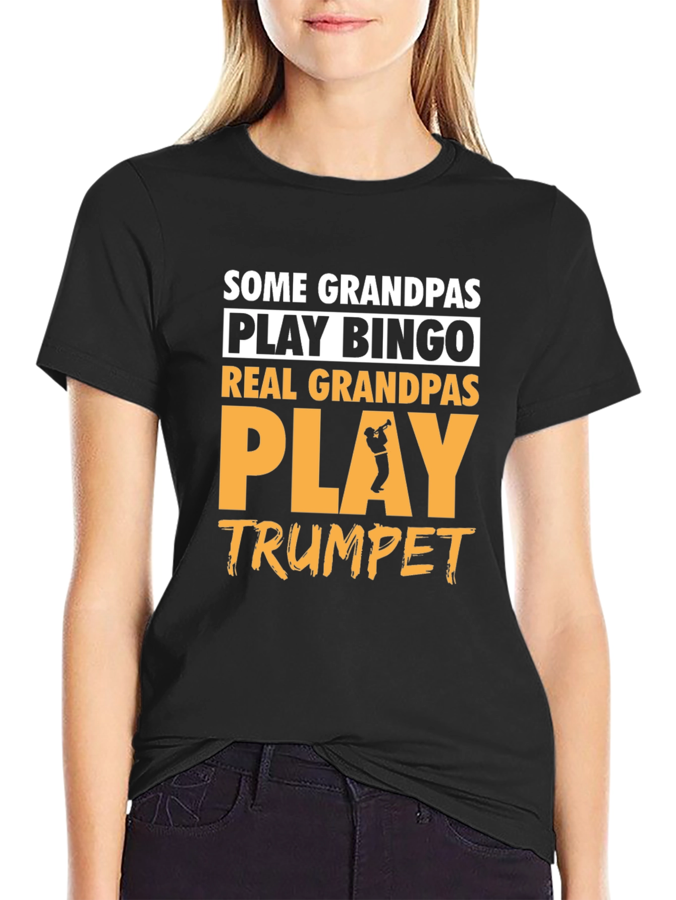 Real Grandpas Play Trumpet Graphic Tee