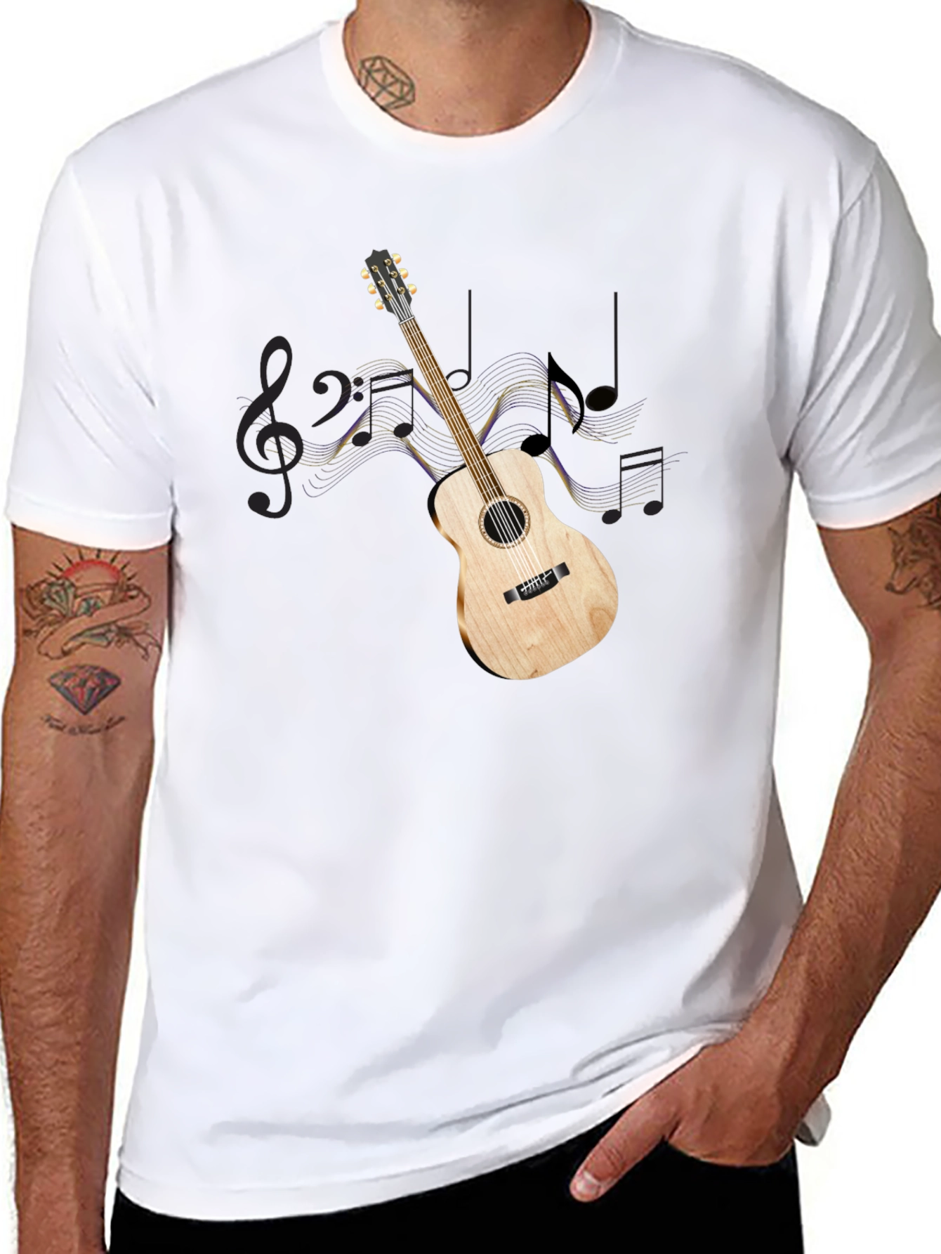 Guitar Graphic Black T-Shirt