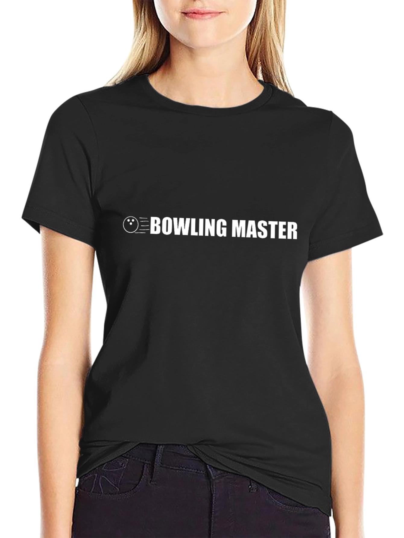 Bowling Master Graphic Tee - Black Cotton T-Shirt