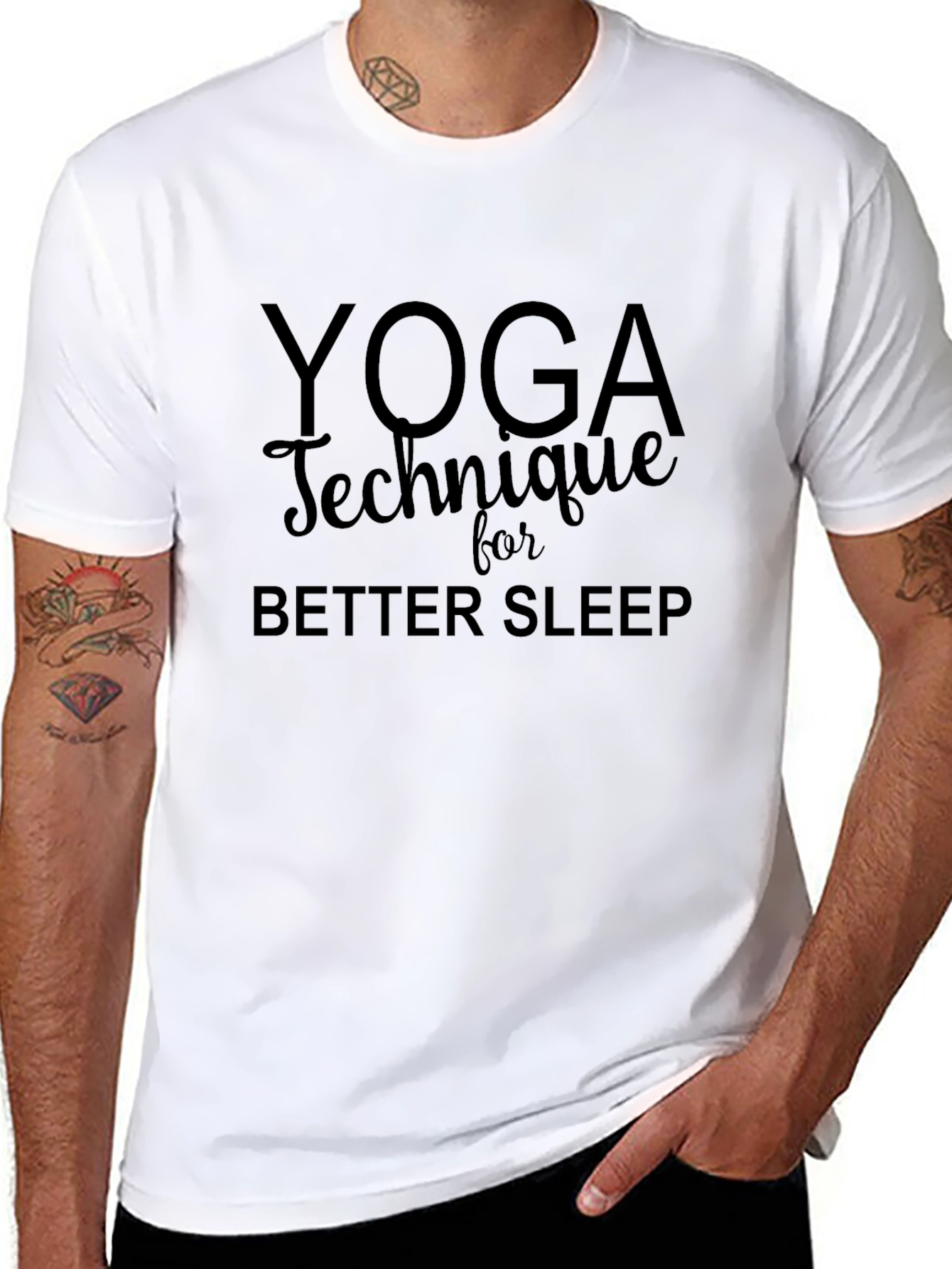 Yoga Technique for Better Sleep Black T-Shirt