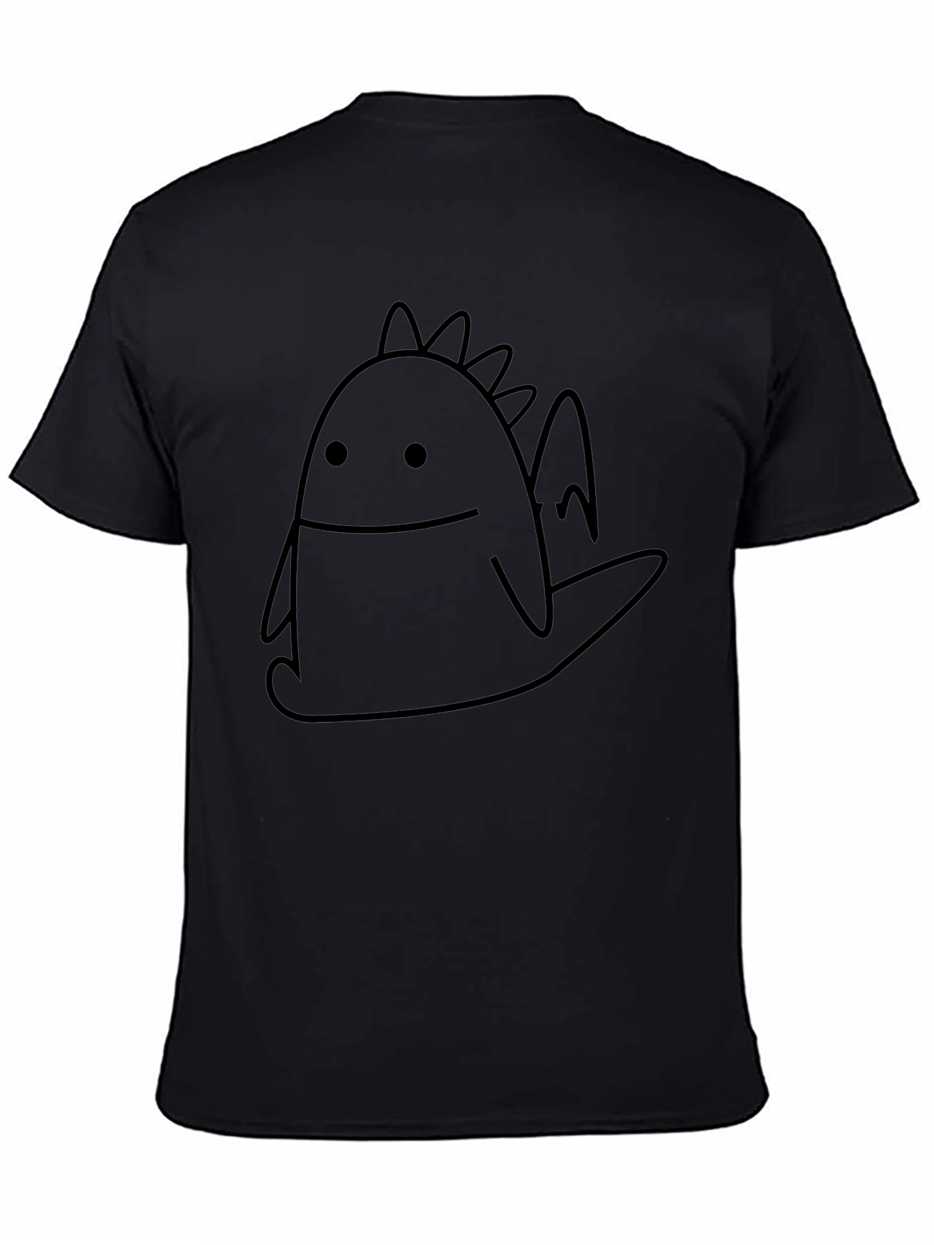 Cute Doodle Dragon Black T-Shirt