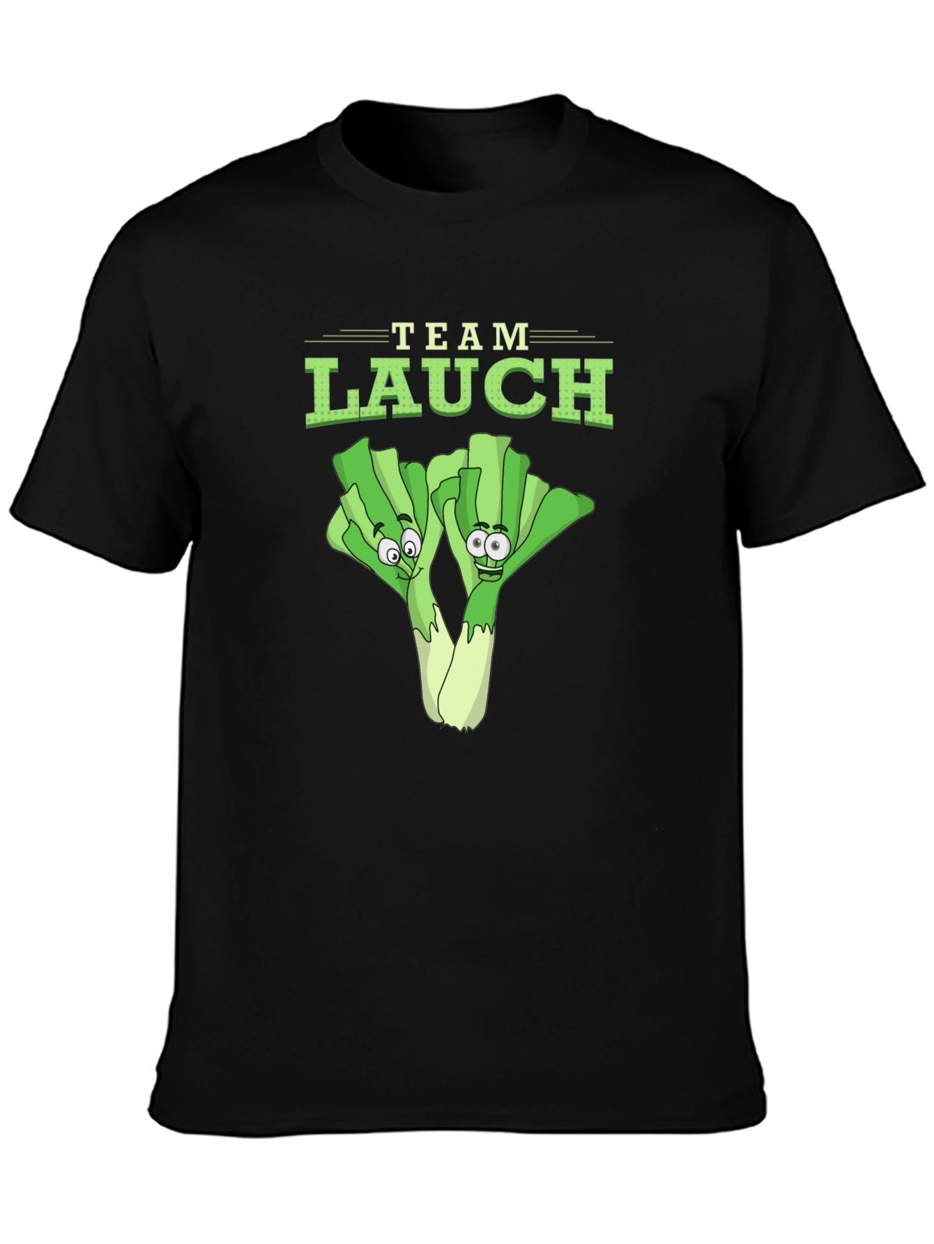 Team Lauch Funny Leek Cartoon Graphic T-Shirt