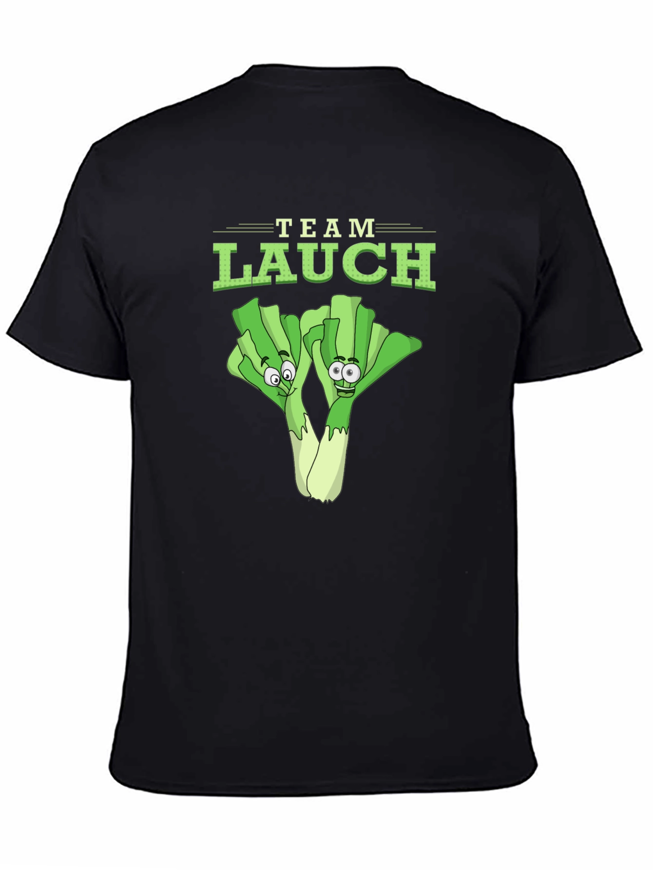Team Lauch Funny Leek Cartoon Graphic T-Shirt