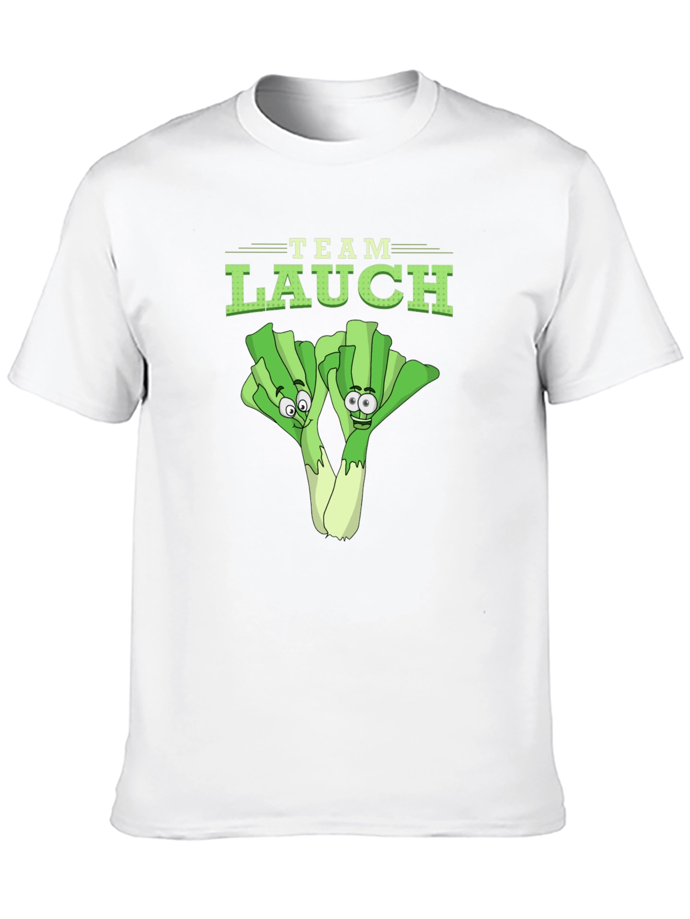 Team Lauch Funny Leek Cartoon Graphic T-Shirt