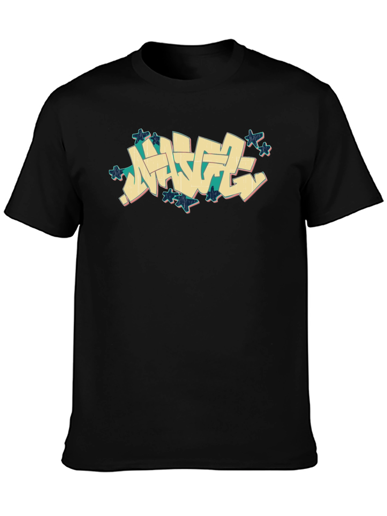 Urban Graffiti Style Black T-Shirt