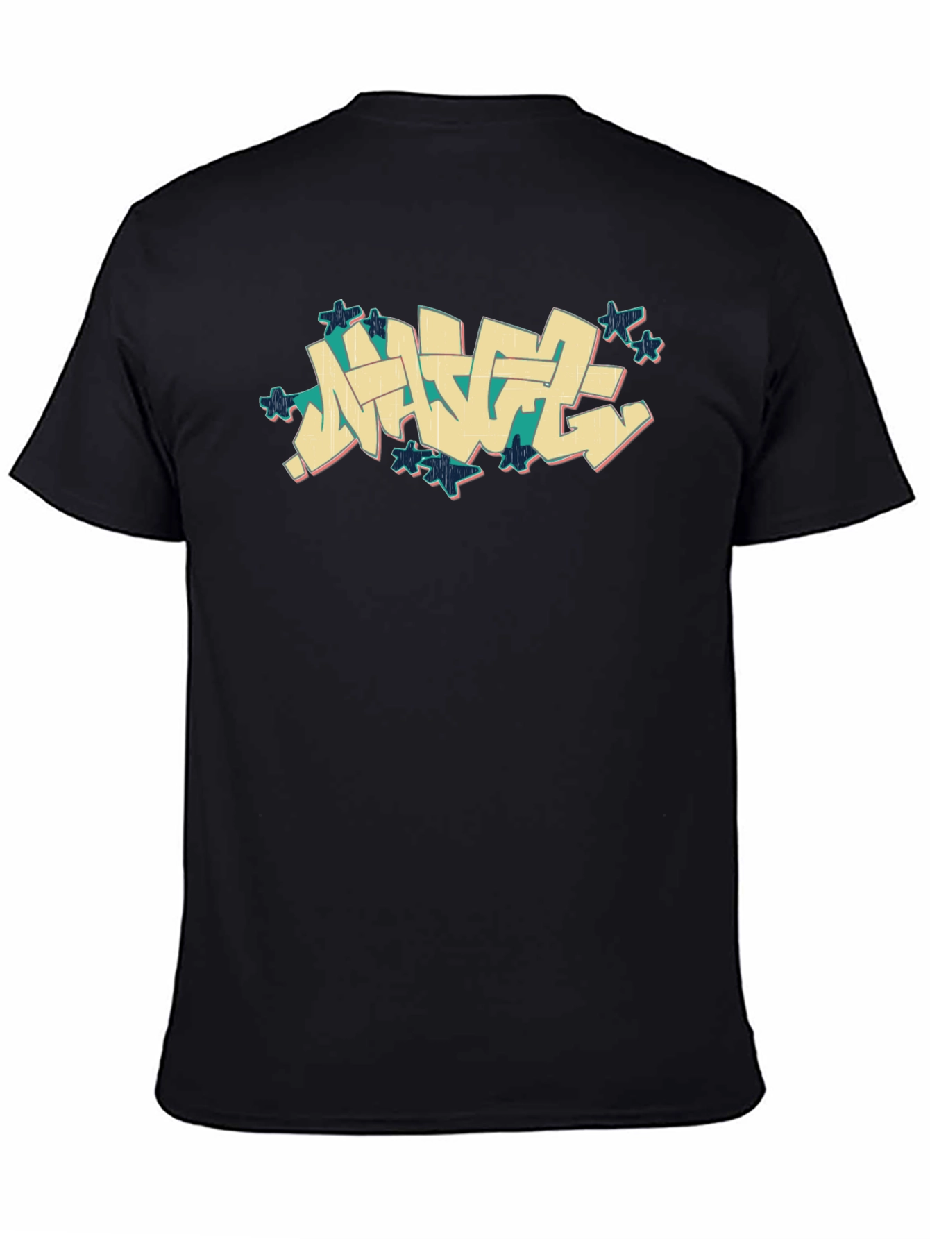 Urban Graffiti Style Black T-Shirt