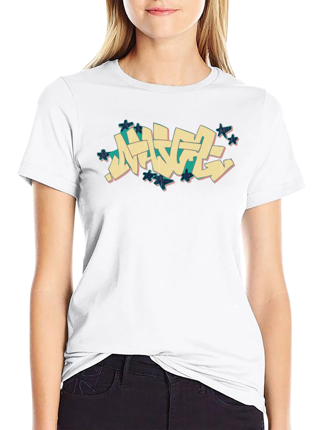 Urban Graffiti Style Black T-Shirt
