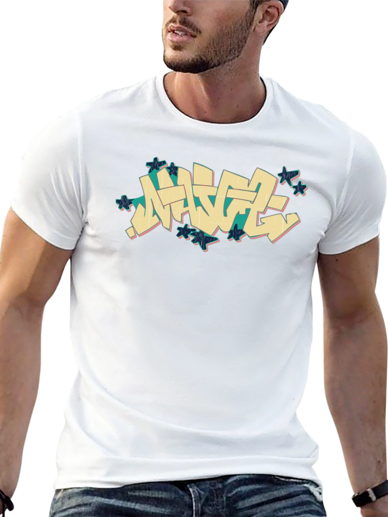 Urban Graffiti Style Black T-Shirt