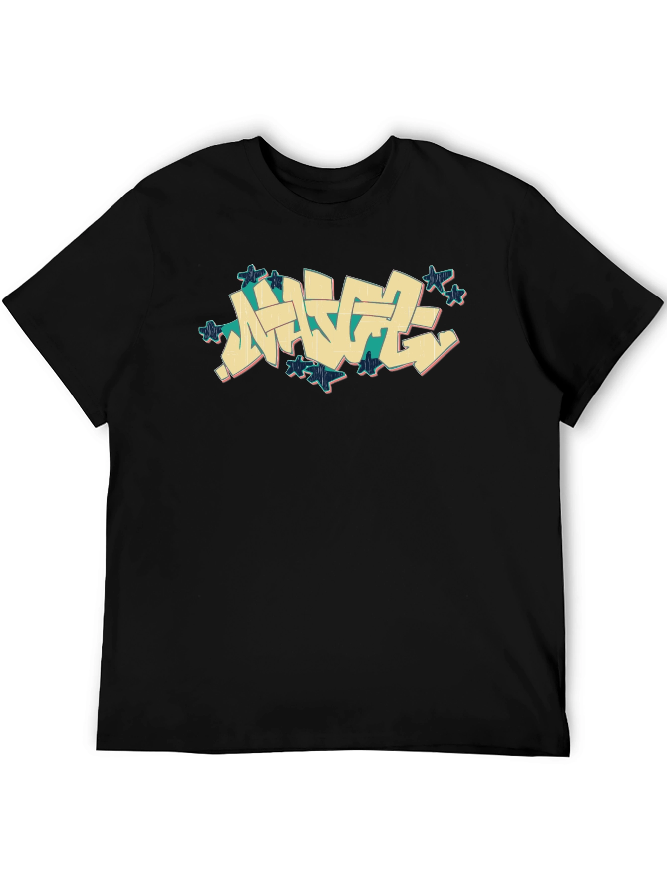 Urban Graffiti Style Black T-Shirt