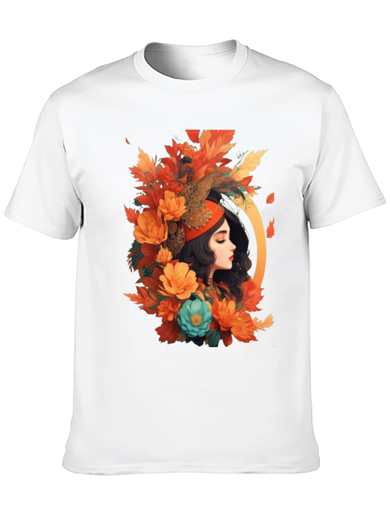 Floral Portrait Graphic Tee - Autumn Beauty