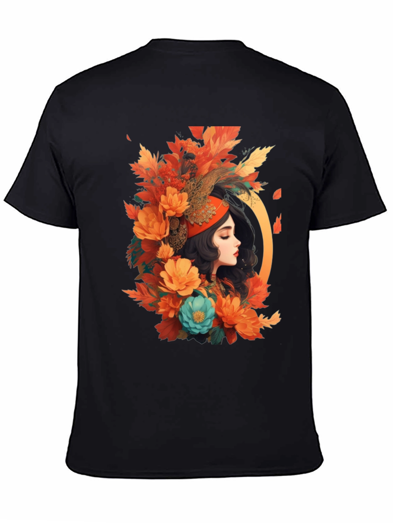 Floral Portrait Graphic Tee - Autumn Beauty
