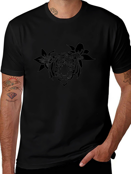 Black Tiger Floral Graphic Tee