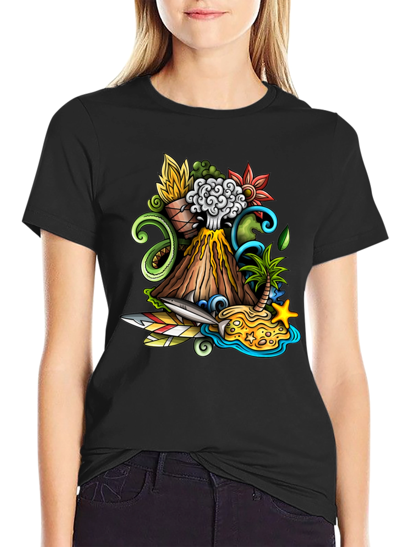 Volcano Island Graphic Tee