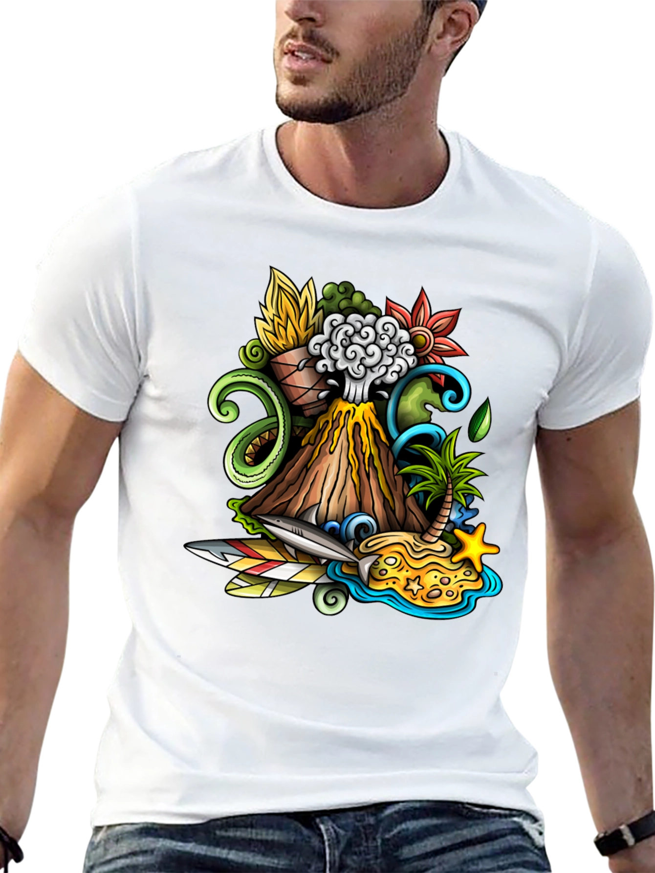 Volcano Island Graphic Tee
