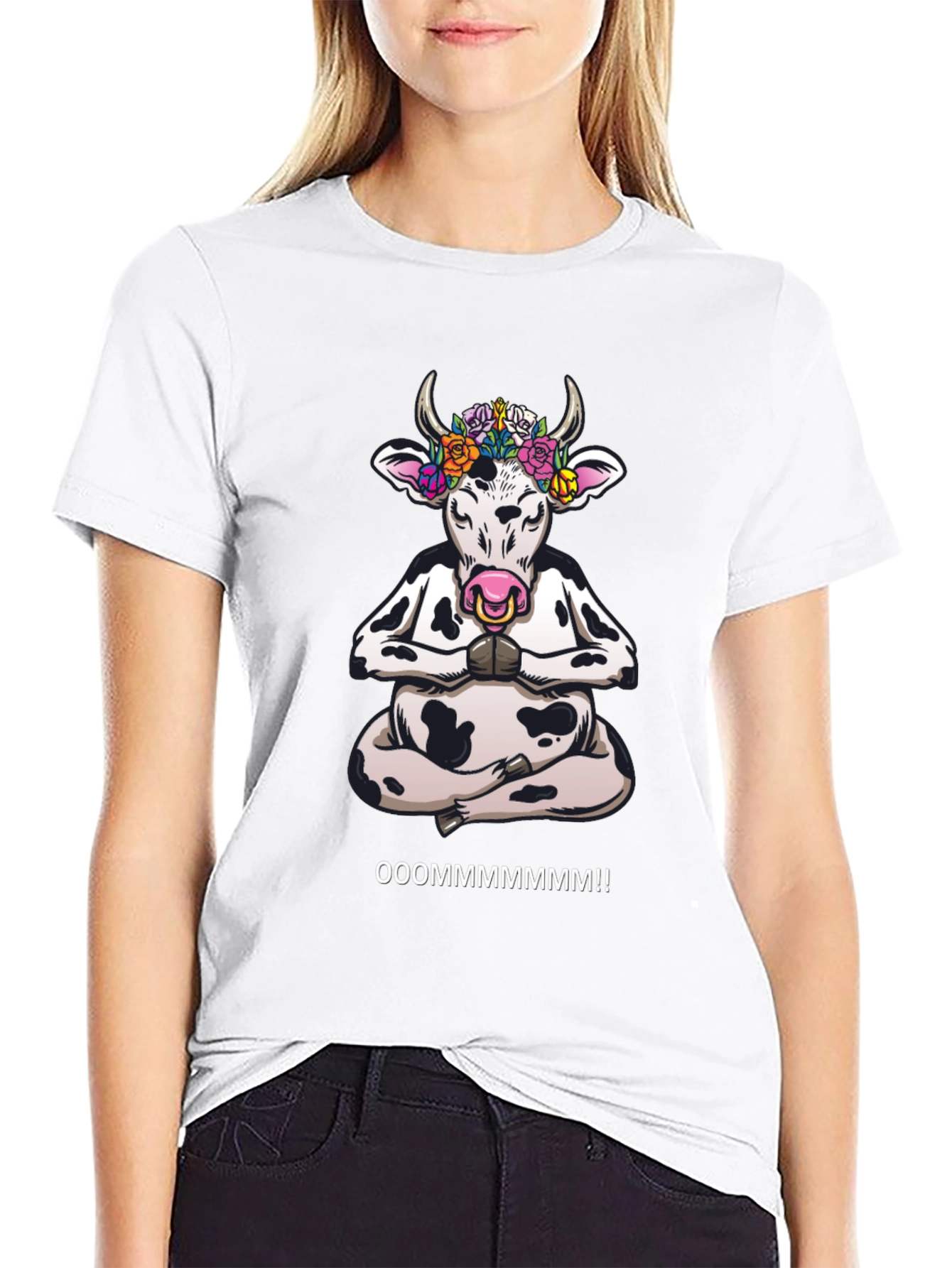 Meditating Cow Graphic T-Shirt - OOOOMMMMMMM!!