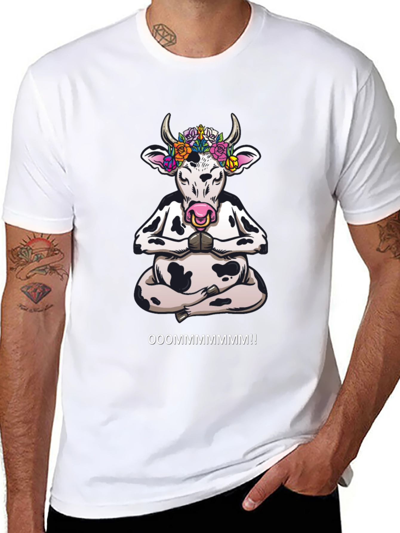 Meditating Cow Graphic T-Shirt - OOOOMMMMMMM!!