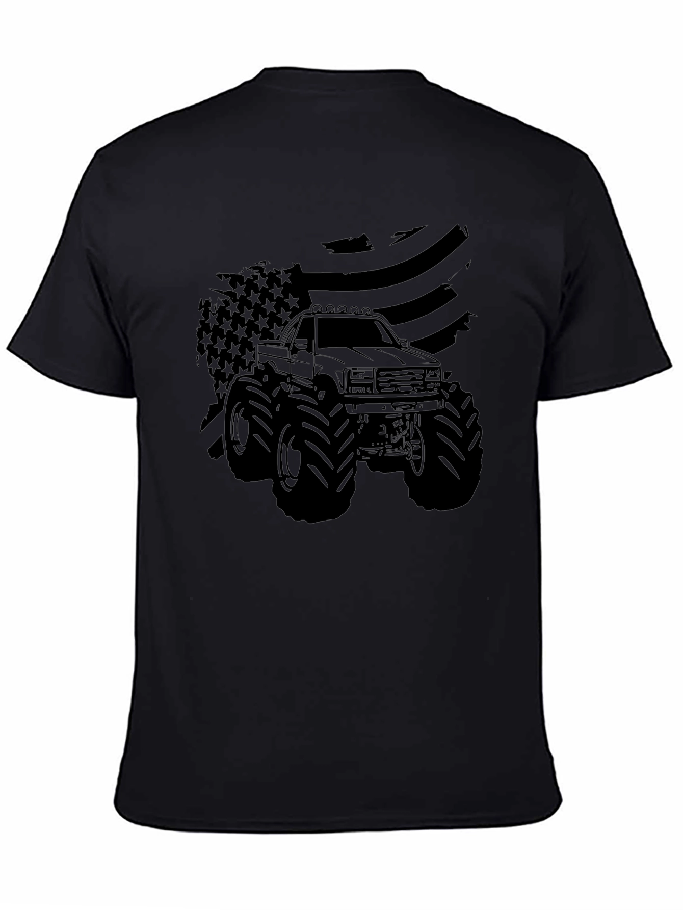 Monster Truck American Flag Graphic T-Shirt