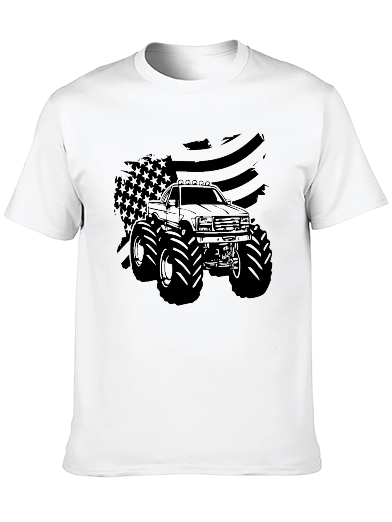 Monster Truck American Flag Graphic T-Shirt