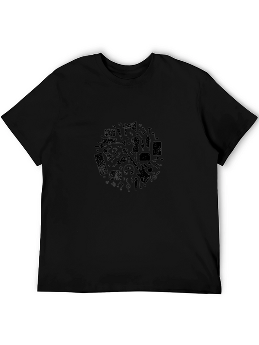 Musicians Black T-Shirt - Music Instrument Graphic Tee