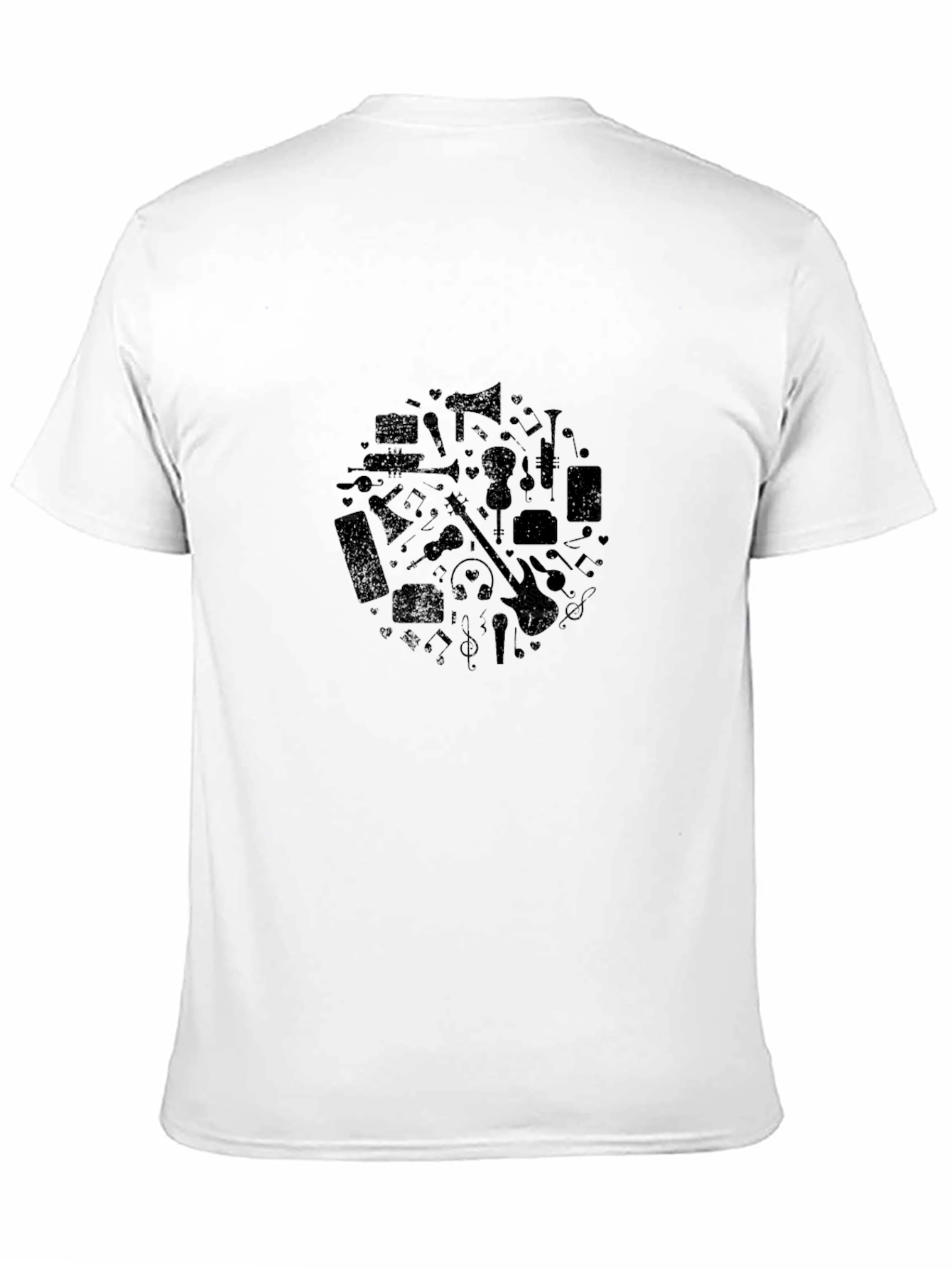 Musicians Black T-Shirt - Music Instrument Graphic Tee