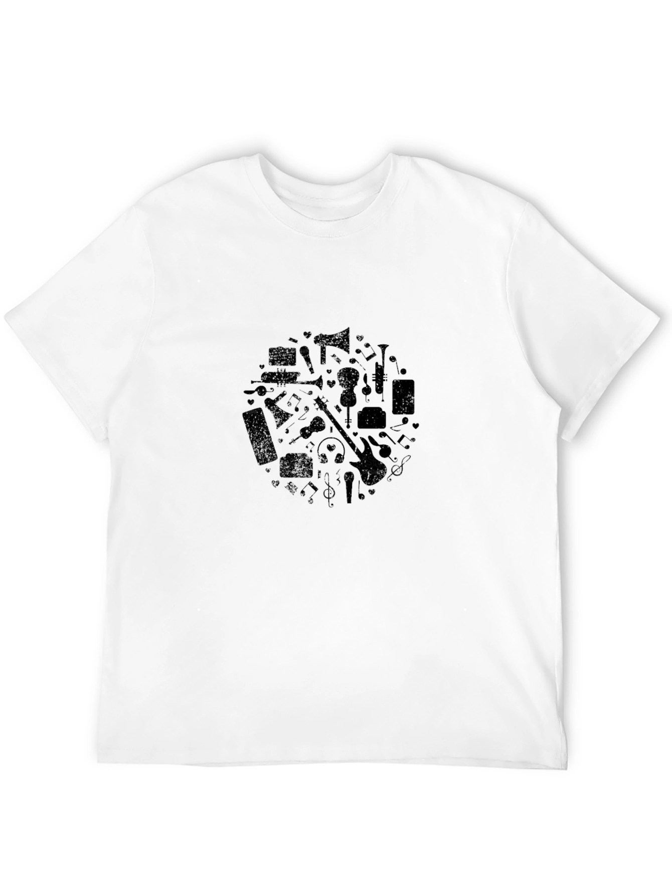 Musicians Black T-Shirt - Music Instrument Graphic Tee
