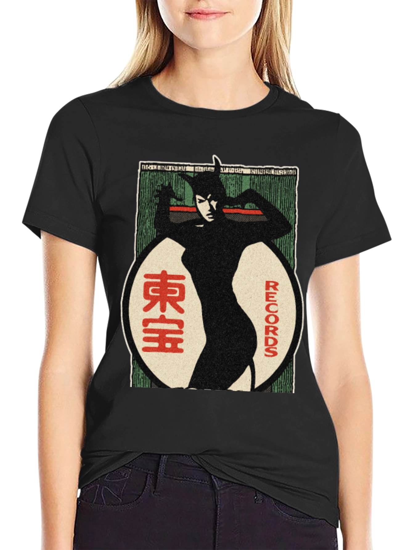 Retro Catwoman Records Graphic T-Shirt