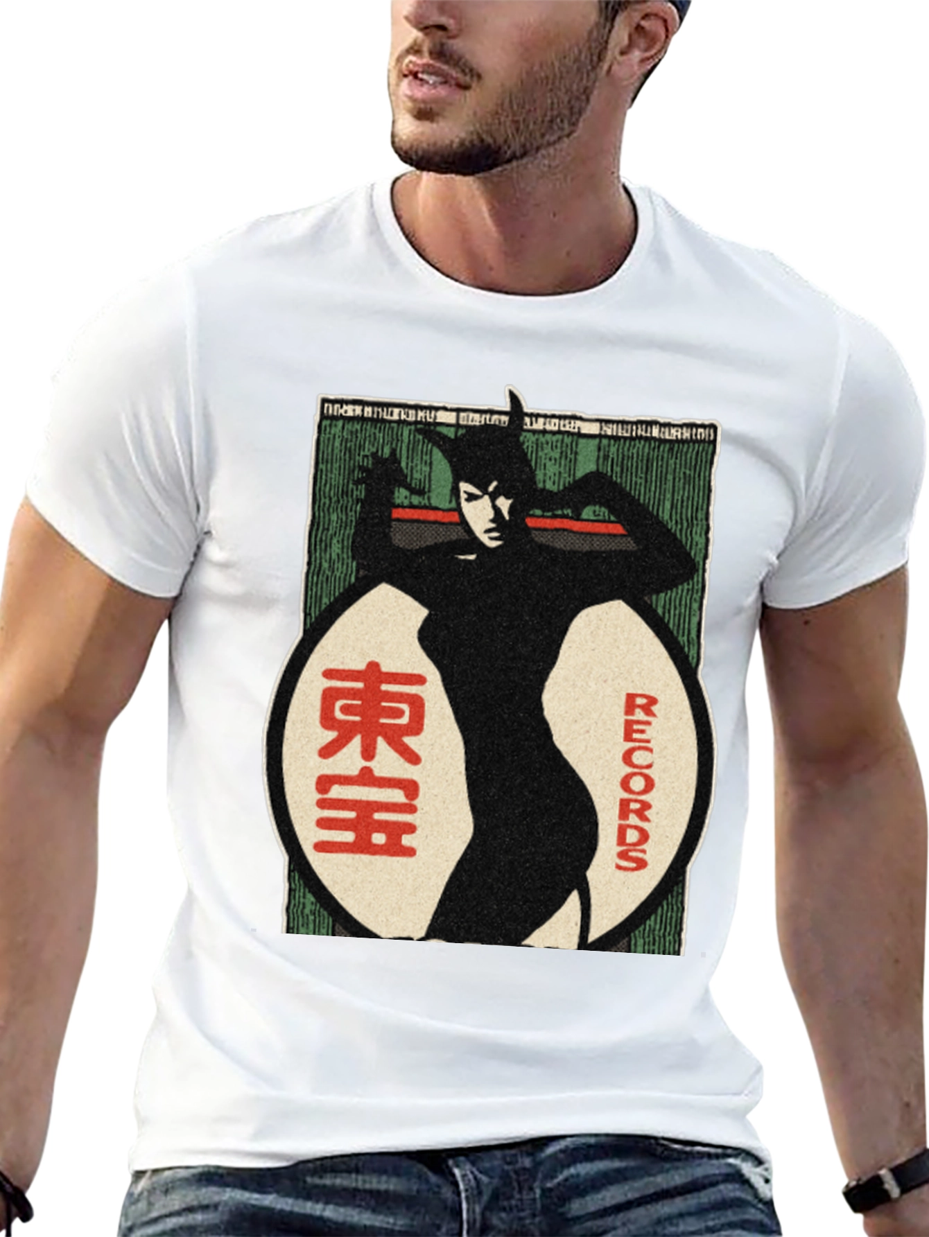 Retro Catwoman Records Graphic T-Shirt