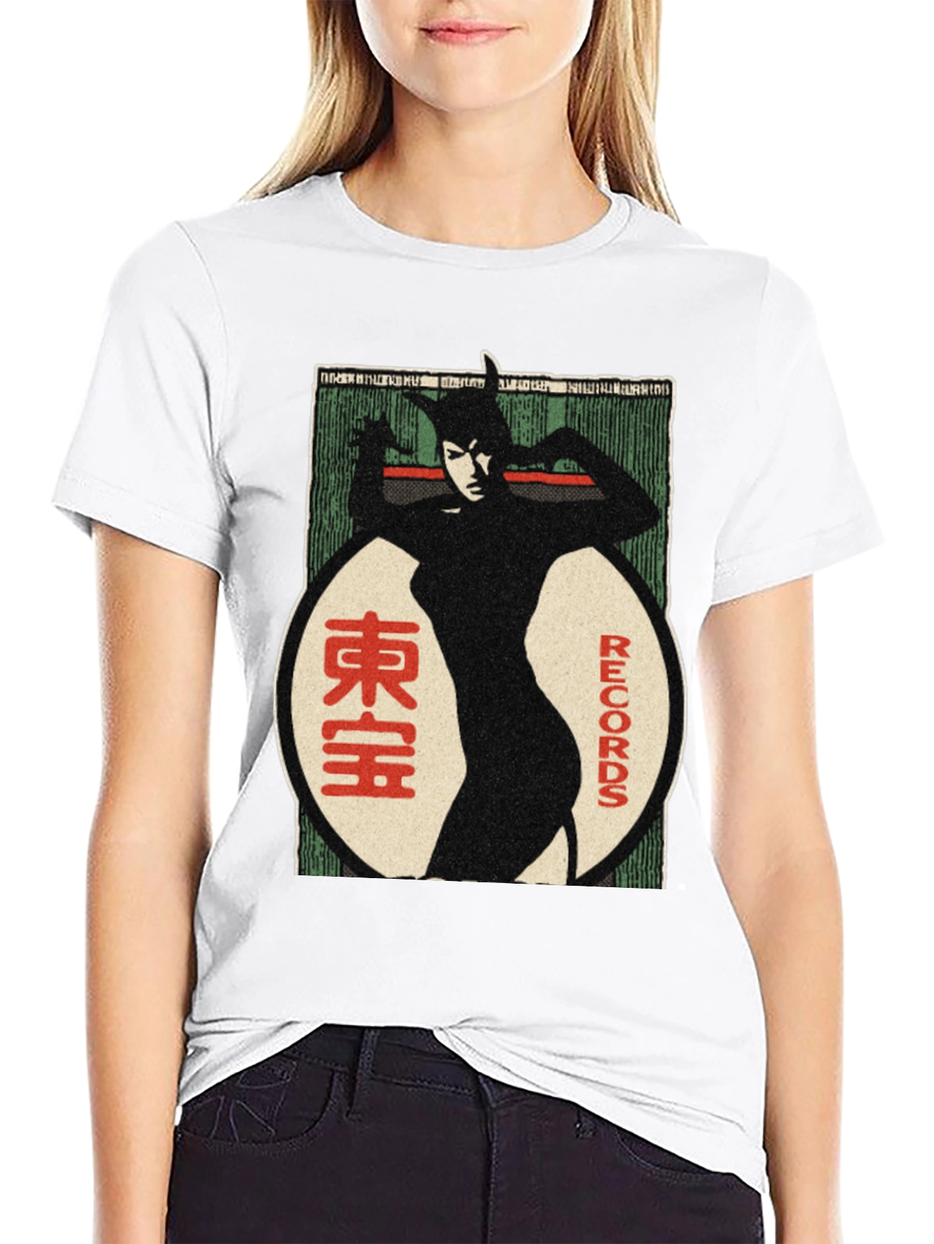Retro Catwoman Records Graphic T-Shirt