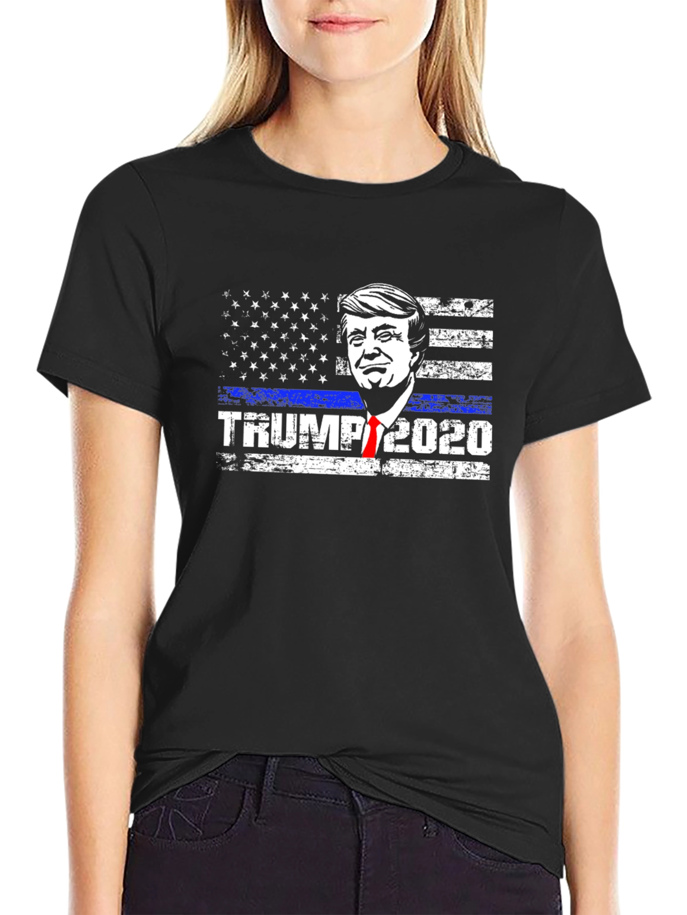 Trump 2020 Thin Blue Line Graphic Tee
