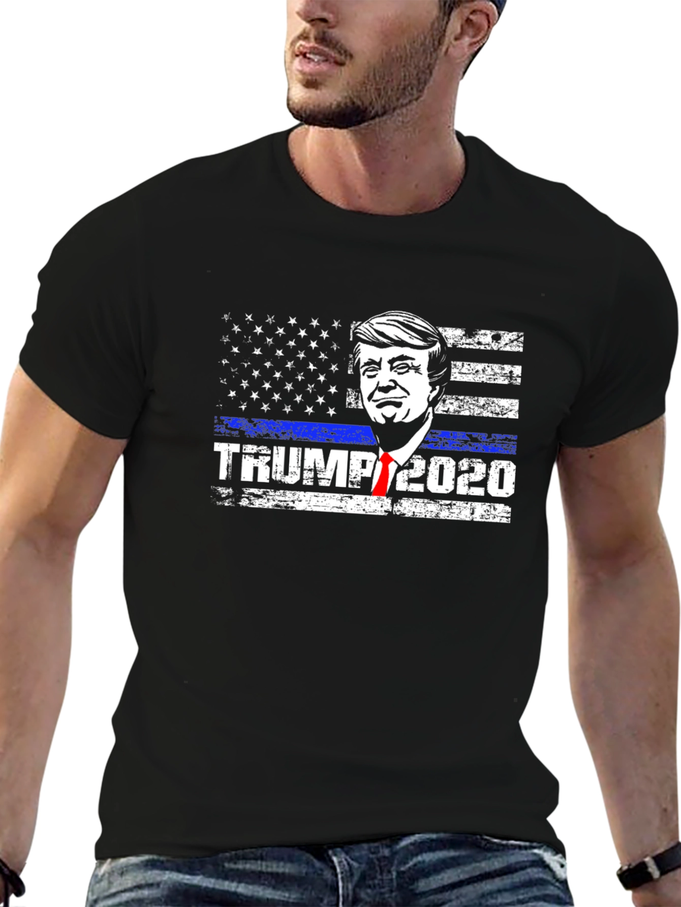 Trump 2020 Thin Blue Line Graphic Tee