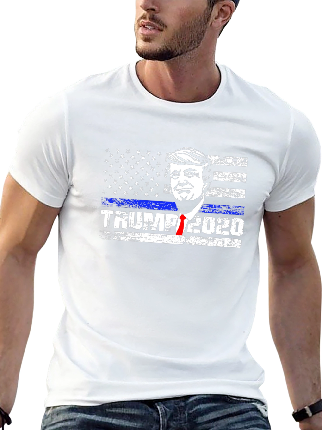 Trump 2020 Thin Blue Line Graphic Tee