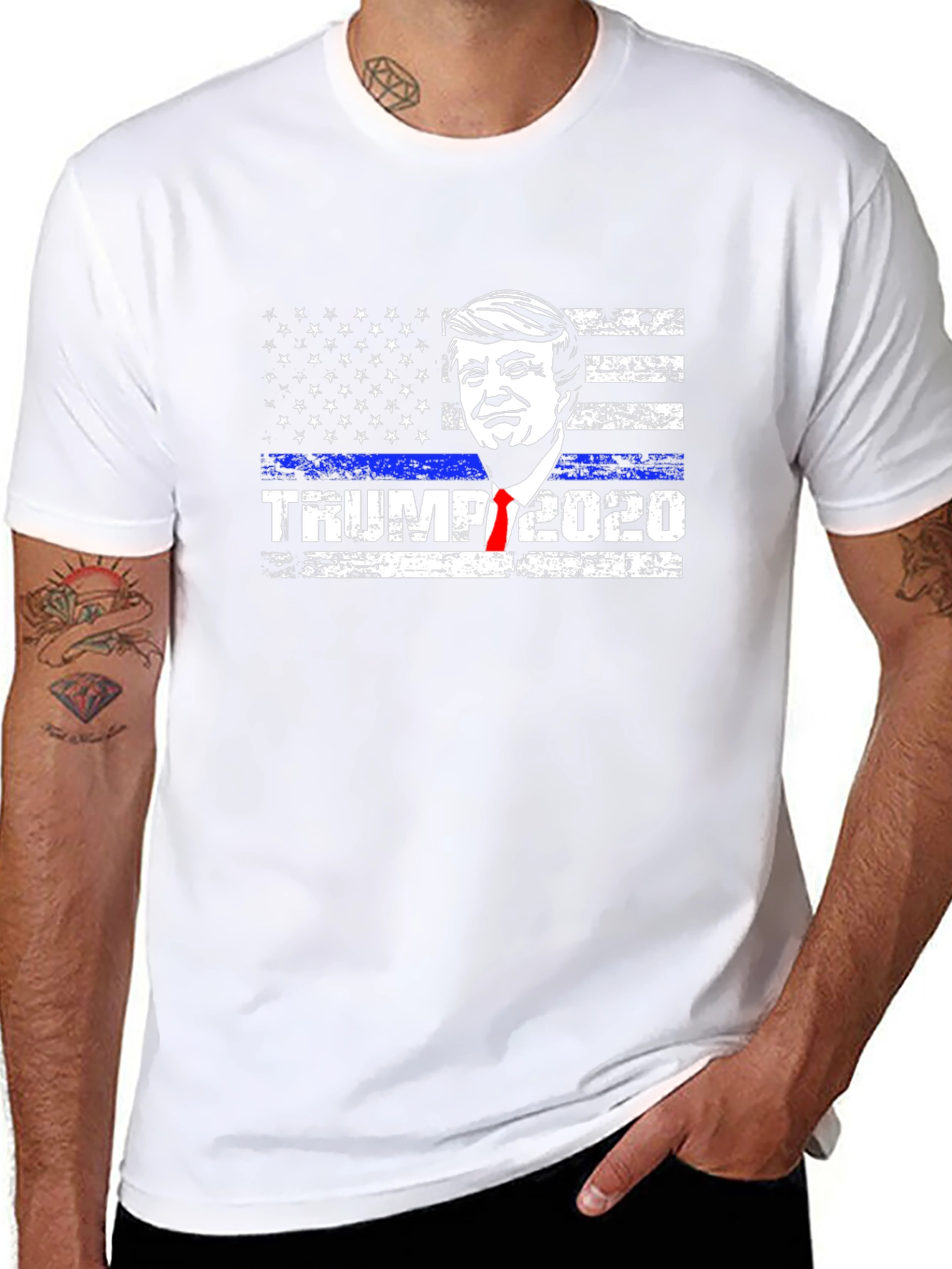 Trump 2020 Thin Blue Line Graphic Tee