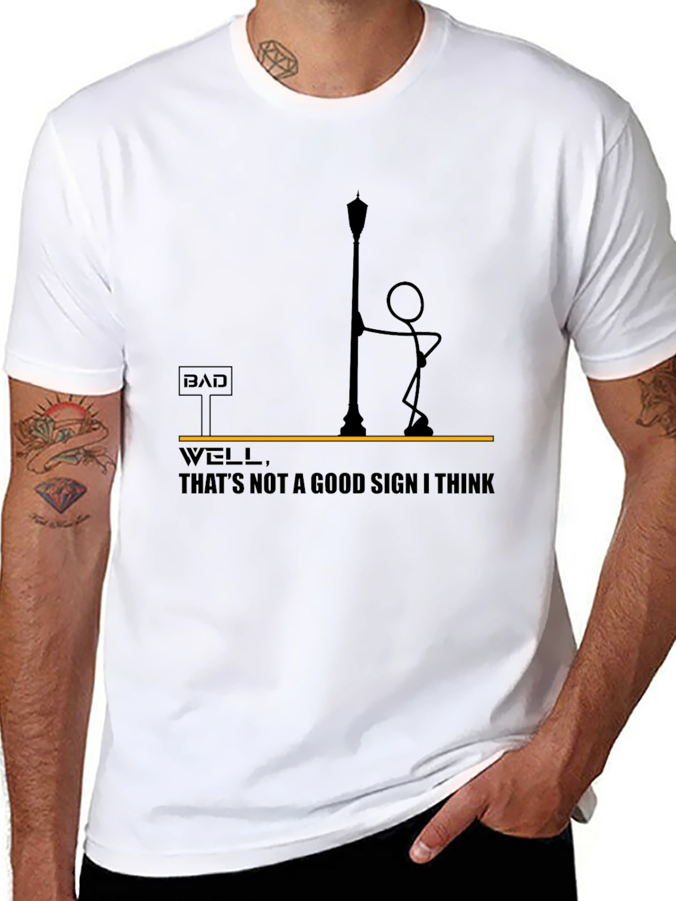Bad Sign T-Shirt - Funny Stick Figure Design